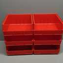 Akro-Mils 30235 AkroBins Plastic Storage Bins, Space-Saving Stackable Bins for Garage, Pantry, Craft Organization, 11" x 11" x 5", Red, 6-Pack