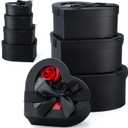 4 Pcs Mother's Day Flower Boxes Heart Shaped Boxes Floral Gift Assorted Sizes with Transparent Window Lids and Ribbons for Luxury Flower Gift Arrangements Wedding(Black)