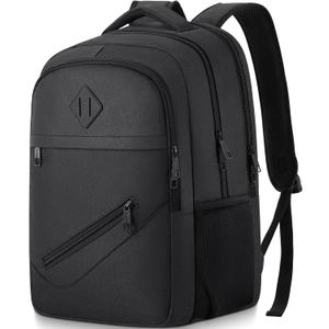 BIKROD Backpack for Men and Women, School Backpacks for Teen Boys Girls, Water Resistant Sturdy Anti Theft Travel Laptop Backpack, Black Student Bookbag Fits 15.6 Inch Laptop, Gifts