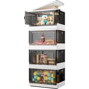 Storage Bins with Lids - 192QT Large Plastic Storage Bins Closet Organizers and Storage, Foldable Stackable Storage Containers for House Organizing Bedroom Dorm Room