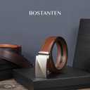 BOSTANTEN Mens Belt Leather Ratchet Belt For Men Dress and Casual with Adjustable Buckle, Trim to Fit (011- All Brown)