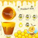 Yungyan 24 Pack Mini Honey Bee Pots with Bee Charms for Cupcake Planter Ceramic Honey Jars for Baby Shower Guests Wedding 1st Birthday Party Favors (Classic Style)