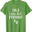 I'm A Wee Bit Pregnant Irish St Patricks Pregnancy Reveal T-Shirt, 2XL
