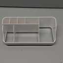 Bathroom Counter Organizer and Storage, 7 Slots Detachable Toothbrush Holders for Bathrooms, Anti-Slip Electric Toothbrush and Toothpaste Holder Countertop Vanity Organizer Accessories for Adults Kids (White Grey)