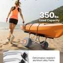 VEVOR Kayak Cart, 350 lbs Load Capacity, Kayak Trolley with 12-inch Inflatable PU Tires & 2 Straps, Assembles & Disassembles Within Seconds, Paddle Board Trolley for Carrying Kayaks & Canoes