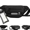 Premium Dry Bag Waterproof Fanny Pack for Water Sports  100% Waterproof with Reflective Strip  Ideal for Snorkeling, Kayaking, Surfing, Boating & Paddle Boarding  Adjustable Waist Belt (Black)