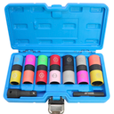 DPTOOL Half Size Lug Nut Socket Set 1/2 Drive Impact Flip Socket Set Metric 6 Point Non-Marring Thin Wall Double Ended Wheel Lug Nut Socket for Removal of Swollen, Dented and Deformed Lug Nuts