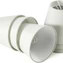 Fuloon Small Lamp Shades Clip on Bulb, Modern European Style Mini Lamp Shades for Chandelier, French Country White Chandelier Lampshades, 3.5x5.1x5.5 in, 6 Pack (Linen White)