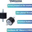 Yarssihha 4 Pack M8 Anti-Vibration Rubber Isolator Mounts, 30x20mm Rubber Studs Shock Absorber, Cylindrical Vibration Isolators for Diesel Engines, Air Compressors, Vibration Motor