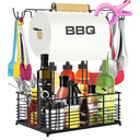 Grill Caddy, BBQ Caddy for Outdoor Grill, Camping Essentials, Camping Accessories, Outdoor Kitchen BBQ Grill Accessories for Camper, Tailgate Essentials, Grilling Gifts for Men