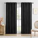 Dreaming Casa 100% Blackout Curtains 84 Inches Long, Black Velvet Room Darkening Window Drapes Thermal Insulated Soft Luxury Rod Pocket & Back Tab Curtains for Bedroom, 2 Panels, 52" W x 84" L