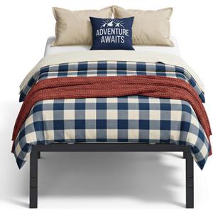 VASAGLE Twin Metal Bed Frame 18 Inches Tall, 550 lb Weight Capacity, No Box Spring Needed, with Under-Bed Storage, Easy Setup, Heavy-Duty Platform Bed, Mattress Retainers, Matte Black URMB673BD02S