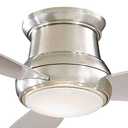 Minka-Aire F518L-BN Concept II LED Brushed Nickel 44" Flush Mount Modern Ceiling Fan with Remote, Brushed Nickel (LED Light)