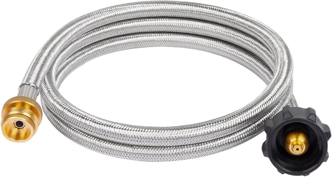 GASPRO 5 Feet Propane Adapter Hose for Blackstone Griddle, 1 lb to 20 lb Propane Hose Converts 1lb Appliances to 5-20 lb Tanks, Fit for Buddy Heater, Gas Grill, and More