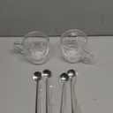 DINGPAl 2 Pack 8oz Double Wall Glass Coffee Mugs, Heat-resistant Borosilicate Glass Mug Cappuccino Espresso Tea Latte Cup with Handle,4 Spoons for Stirring Beverages in Bar, Cafe, or at Home