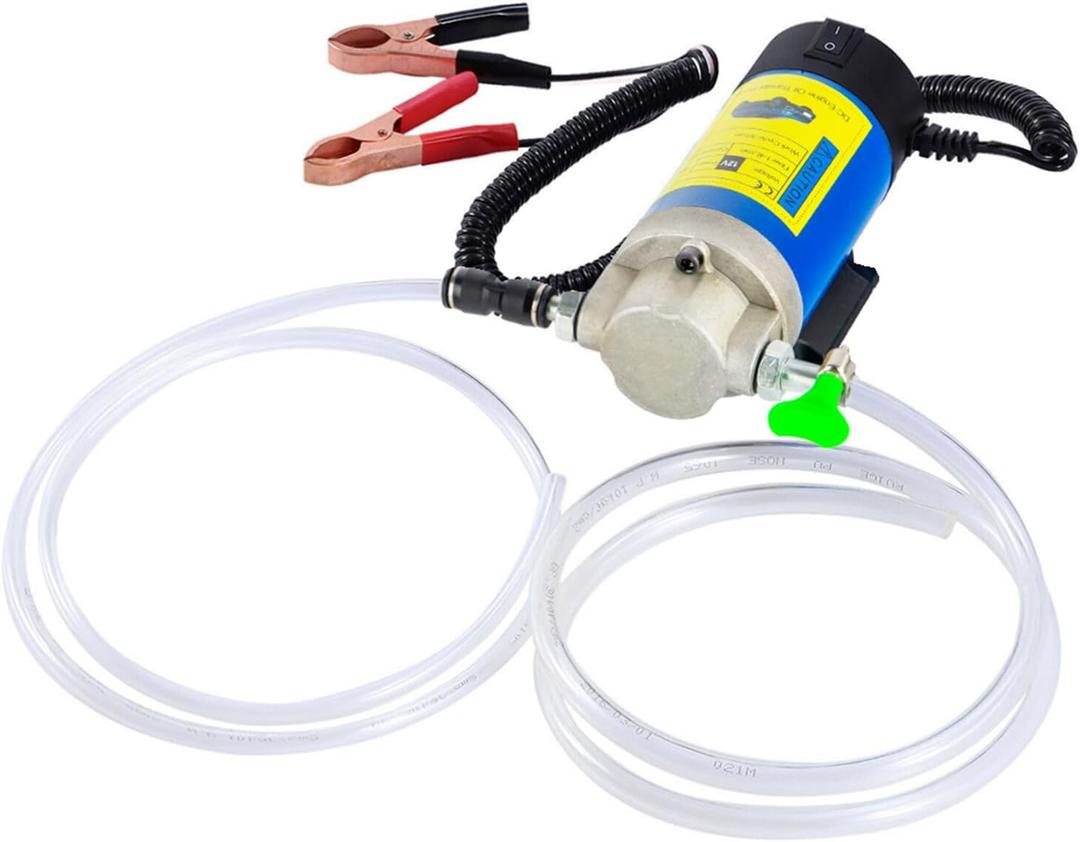 AIGMISON 12V 100W Engine Oil Pump, Electric Oil Change Extractor PumpElectric Fluid Transfer Pump for Engine Oil, Equipped With 3 Pipes-Low Noise