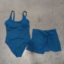 Dark Blue Two Pieces, Skirt Swimsuit Set (L)