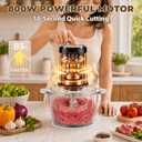 Glass Bowl Food Processor, Vegetable Chopper & Meat Grinder, 800W, 4-Speed