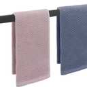 NearMoon Towel Bar, Bath Accessories Premium Thicken Stainless Steel Square Shower Towel Rack for Bathroom, Towel Holder Wall Mounted(1 Pack, Matte Black, 24 Inch)