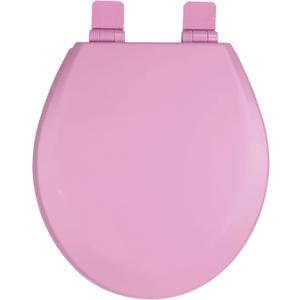 Toilet Seat, Slow Close, Soft Touch, Ultra-Smooth Matte Finish (No Orange-Peel Texture), Premium Moulded Wood, Quick Release, PIKLiDS (Pink, Round)
