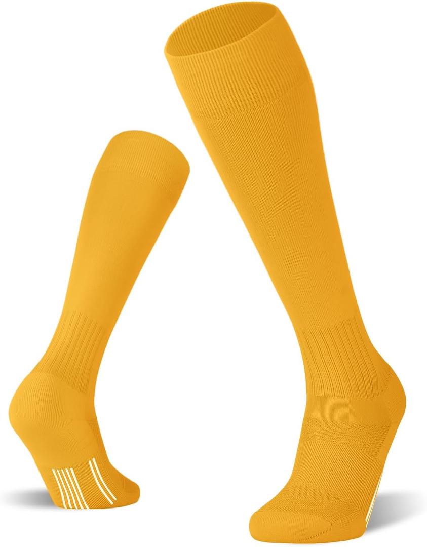 FITRELL 2/3 Pack Soccer Socks Baseball Softball For Youth Kids Boys Girls, Over-The-Calf Football Socks for Adult Men Women (X-Small)