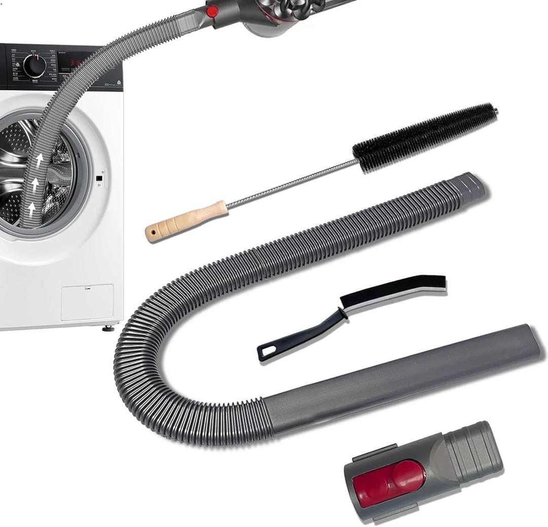 Dryer Vent Cleaner Kit Compatible With Dyson V15 V12 V11 V10 V8 V7 Gen5 Vacuum Cleaner with Dryer Lint Brush and Hard Bristle Crevice Cleaning Brush