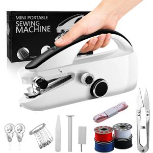 Handheld Sewing Machine,Two dear,Mini sewing machine,Easy to Use for Beginners and Fast Stitch Suitable for Clothes,Fabrics (Black)