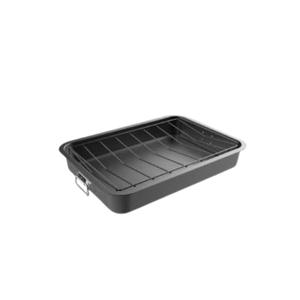 3 x Roasting Pan with Angled Rack, Nonstick Oven Roaster/Removable Tray for Drain Fat Kitchen Cookware
