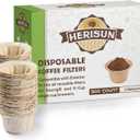 HERISUN 300 Count Disposable K Cup Filters, Coffee Filter Paper for Keurig Brewers Single Serve 1.0 and 2.0, Use with Resusable K Cup Pods (Unbleached Natural)