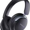 RORSOU B8 Bluetooth Headphones Over Ear, 6 EQ Music Modes and 50H Playtime Deep Bass Wireless Headphones with Mic, Lightweight Folding HiFi Stereo Headset for iPad/Travel/Tablet/PC/Home Space Black