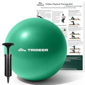 Trideer Exercise Balls Physical Therapy, 9 Inch Pilates Ball Between Knees for Physical Therapy, Mini Exercise Ball - Yoga Ball, Small Workout Balls for Core Strength and Back Support with Pump&Guide