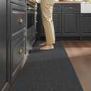 Color&Geometry Kitchen Rugs and Mats Non Slip Washable, Absorbent Woven Kitchen Runner Rug Easy to Clean Kitchen Floor Mats for in Front of Sink, Laundry Room, Hallway, 17”x71”, Dark Grey