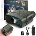 Night Vision Goggles for Hunting, 4K Infrared Night Vision Binoculars with Rechargeable Battery and Anti-Shake Motion Detection for Surveillance Tactical Gear (Green)