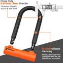 Sportneer Bike U Lock - Heavy Duty Anti Theft Bike Lock with 5ft Security Steel Cable - 17mm Shackle Bicycle U-Locks with Keys & Sturdy Mounting Bracket for Road, Mountain, Electric Bike - Orange