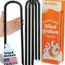 Happin Trampoline Stakes, Trampoline Accessories, Ground Stakes Heavy Duty, Ground Anchors Screw in, Rebar Stakes, Tent Anchors, Yard Spikes, Galvanized Steel (4 Pack, Black)