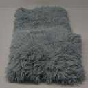 JONIYEAR Decorative 2.8" Long Hair Soft Fuzzy Faux Fur Throw Blanket 50" x 60",Luxury Reversible Fluffy Blankets for Couch Sofa Chair,Lightweight Accent Cozy Plush Thick Warm Shaggy Furry Blanket,Aqua (Throw Size - 50" x 60")