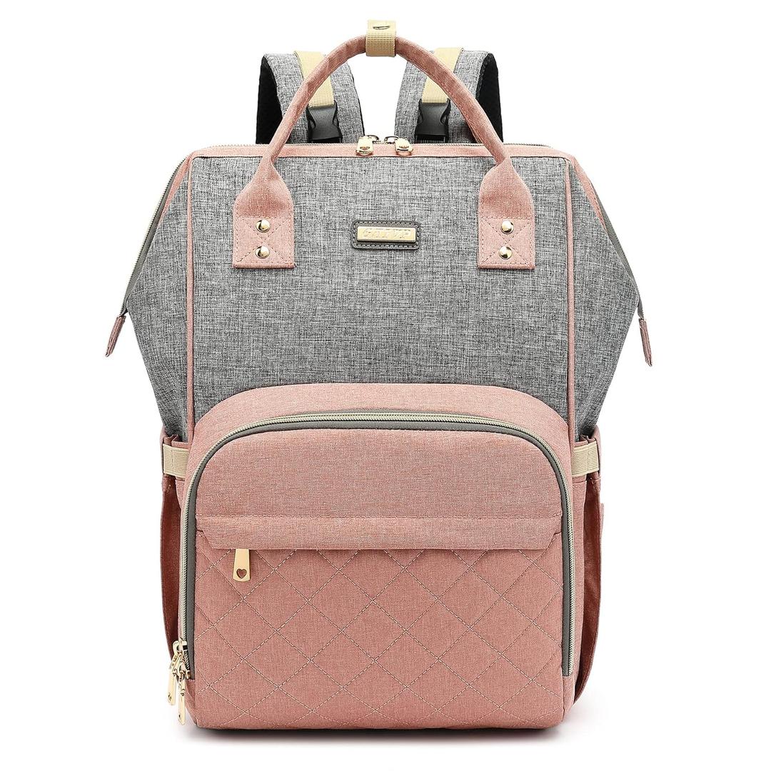 GAIVP Diaper Bag Backpack, Diaper Bags for Baby Girls Boys, Baby Bags for Moms Dads, Nappy Changing Bag with Insulated Pockets,Multi-functional Waterproof Backpack with Stroller straps-Pink