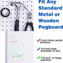 Roowest 84 Pcs Pegboard Hooks Plastic Straight Hook Fits 1/4" Pegboards Accessories Multiple Size Peg Board Hooks for Craft Storage Tool Room Kitchen Garage Organizer Tools Display (White)