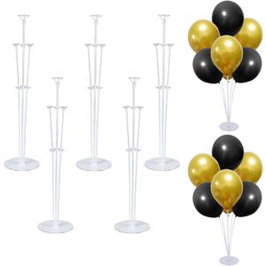 5 Set Balloon Stand Kit - Balloon Sticks With Base for Table Balloon Centerpiece Decorations for Birthday Graduation Gender Reveal Baby Shower Party Decorations