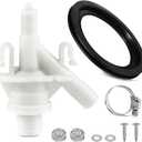 Rakiyada Upgraded RV Toilet Valve Replacement Kit Compatible with Dometic 300, 310, 320, 400, 410, 420, 385311641 Dometic RV Toilet Parts with 385311658 Toilet Seal for Pedal-Flush Toilets