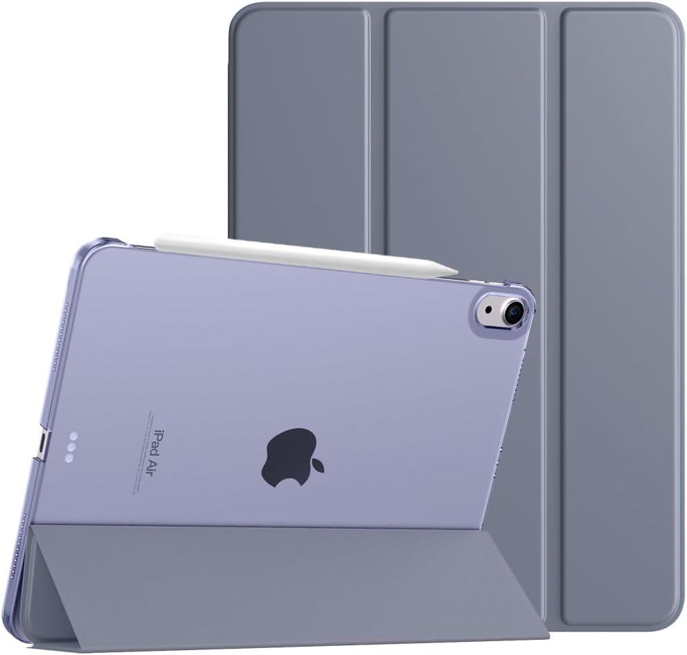 TiMOVO for iPad Air 11 Inch Case (M3/M2-2025/2024), iPad Air 5th Generation 2022/4th Gen 2020 10.9 Inch, Slim Hard Translucent Back Cover, Support Auto Wake/Sleep,Grey Purple