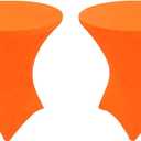 2 Pack Neon Orange 32x42 inches Cocktail Highboy Spandex Fitted Stretch Tablecloth Table Cover Wedding Event Party
