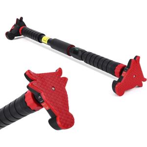 Garvee 27-42in Adjustable Pull Up Bar for Doorway Without Screws, Pull Up Bar with Level Meter and Auto Lock, Heavy Duty 440 LBS for Home Gym Strength Training and Upper Body Workout