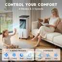Lifecreek Portable Air Conditioner, 3-in-1 Evaporative Air Cooler with 3.2 Gal Water Tank, Windowless Portable AC Fan with 6 Ice Packs, Remote, 12H Timer, 3 Speeds, 4 Modes for Room Bedroom Office