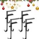 4pcs Garland Mantle Hangers | No-Drill Clamp Holders Fits up to 3.2" Fireplace Mantel, Reliably Holds Decor, Reusable & Durable