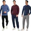 5 Pack Men's Lightweight Pullover Hooded Tees Long Sleeve Sweatshirts for Gym, Running, Fishing