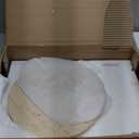 9.8-inch Marble Round Drink Table, Stone Finish Pedestal End Table for Living Room, Weighted Base Small Accent Side Table for Small Space Office - Beige