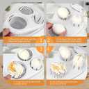 3-in-1 Egg Slicer for Hard Boiled Eggs, Multiple Slice Modes Egg Cutter, Heavy Duty Stainless Steel Chopper Tool, Multipurpose Kitchen Gadgets for Strawberry, Salad, Kiwi, Mushroom, Tomato Prep