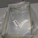 Gold Mirror Decorative Tray Jewelry Perfume Organizer Vanity Tray, Dresser Tray, Bathroom Bedroom Cosmetics Storage, Metal and Glass, Rectangular, 11.8"x7.9"x2"