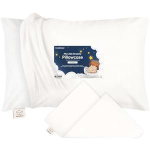 KeaBabies Toddler Pillowcase 13"x18" - Organic Cotton Toddler Pillowcase for Kids, Boys, Girls, Soft & Durable Cotton Cover for Miniature Sleepy Pillows, Cute Colors, Pillow Sold Separately(Soft White), Set of 2